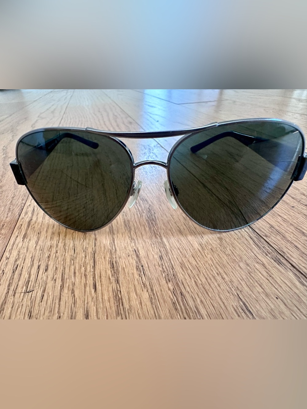 Bulgari Silver Metal Aviator Sunglasses